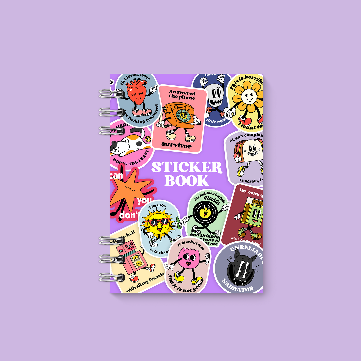 Purple Collage Mini Reusable Sticker Book