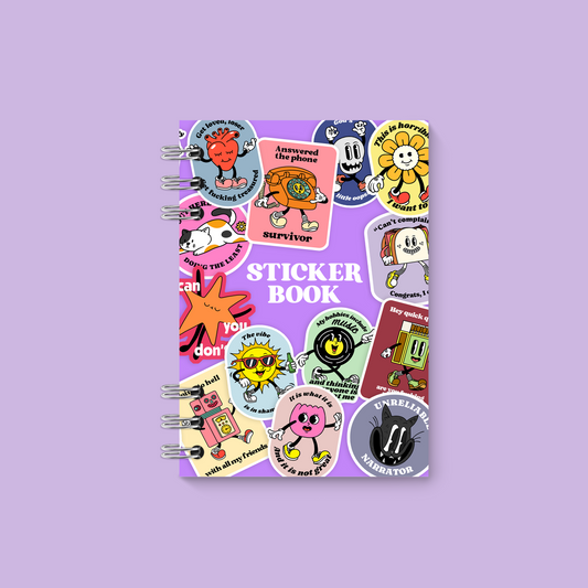 Purple Collage Mini Reusable Sticker Book