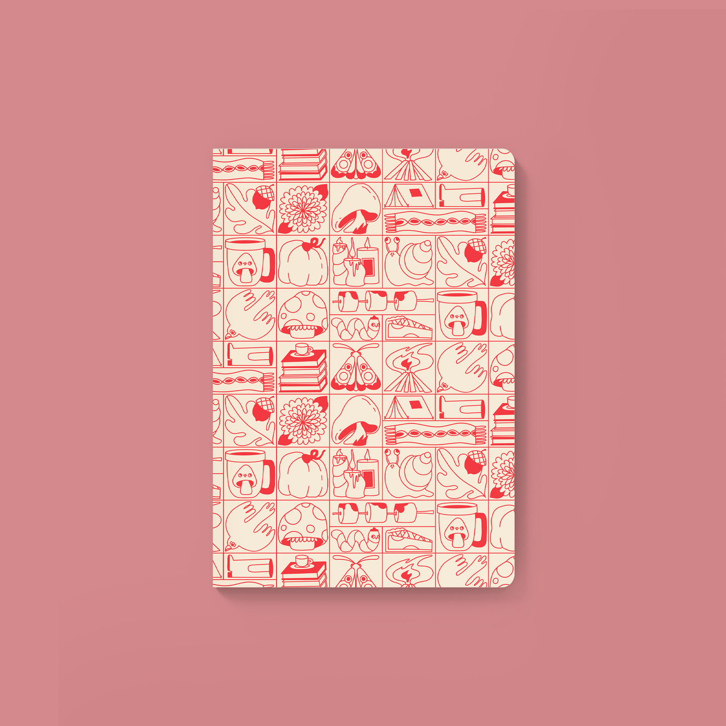 Red Grid Softcover Journal