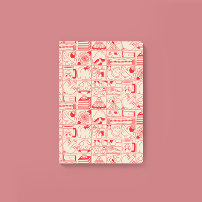 Red Grid Softcover Journal