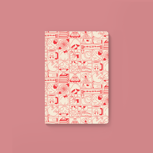 Red Grid Softcover Journal