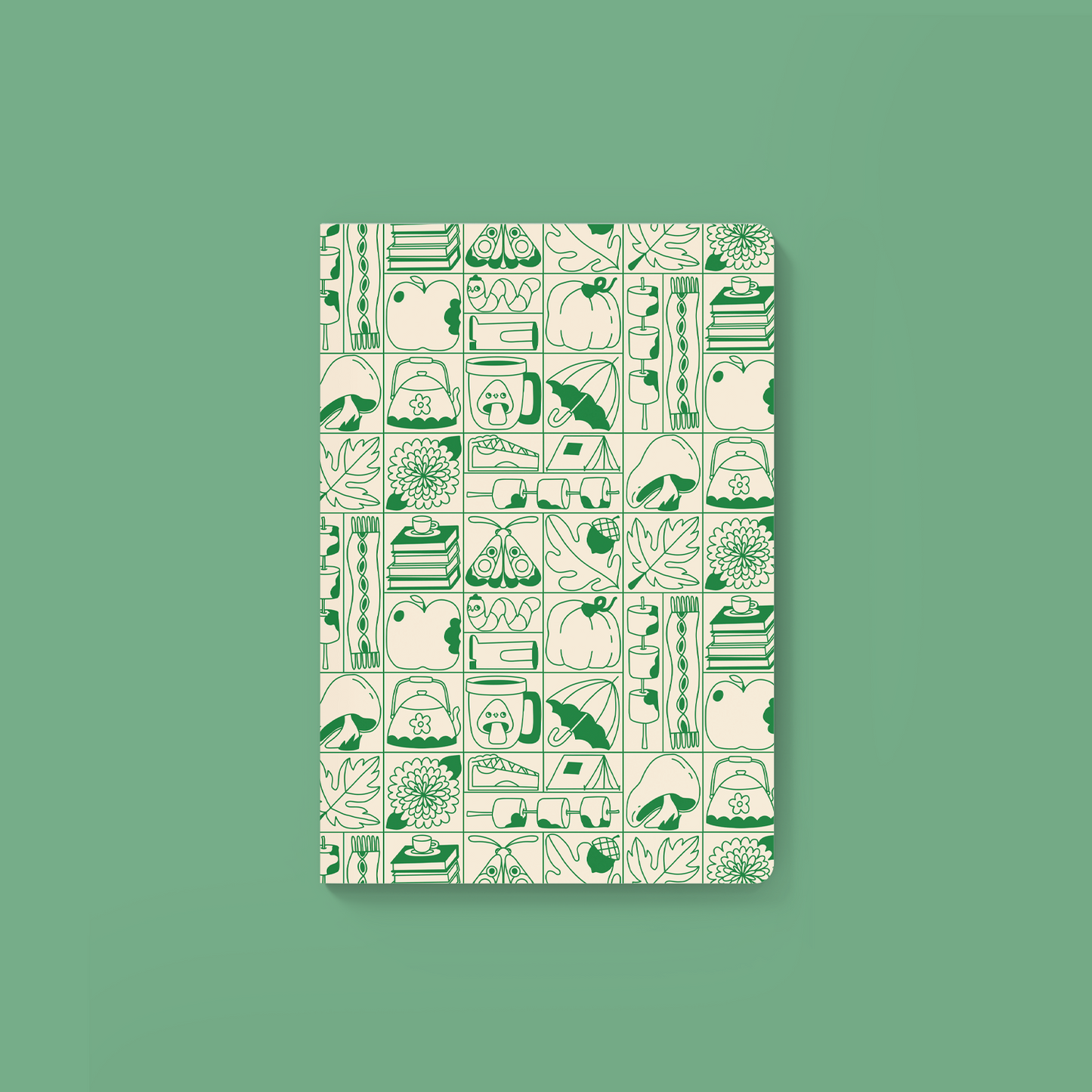 Green Grid Softcover Journal