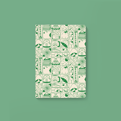 Green Grid Softcover Journal