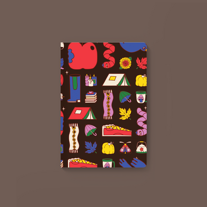 Dark Fall Grid Softcover Journal