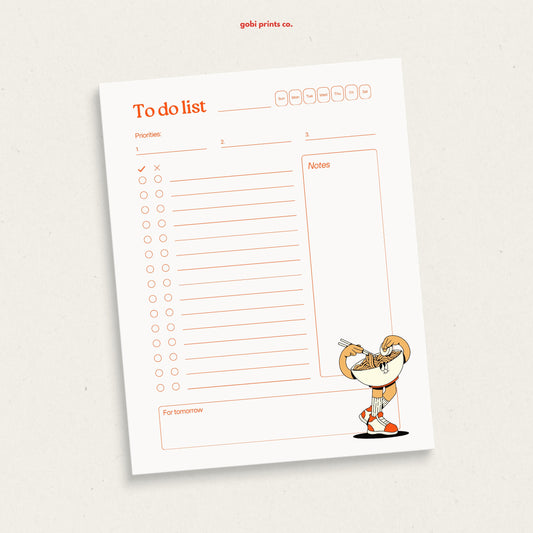 Ramen To-Do List | Memo Pad | Planner Pad | Notepad