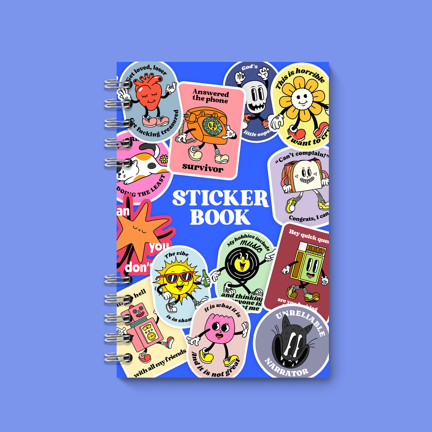 Blue Collage Reusable Sticker Book