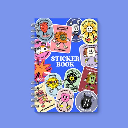 Blue Collage Reusable Sticker Book