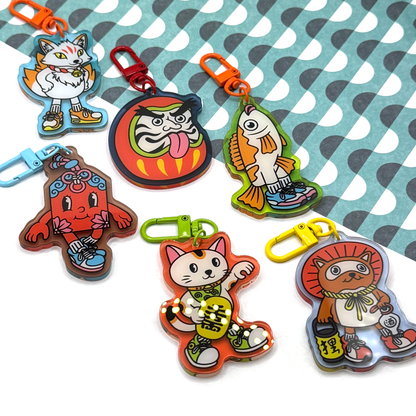 Kitsune Japanese Lucky Charm Keychain