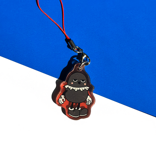 Grumpy Crow Phone Charm