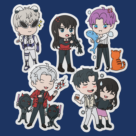 Love and Deepspace Character Memes Vinyl Stickers