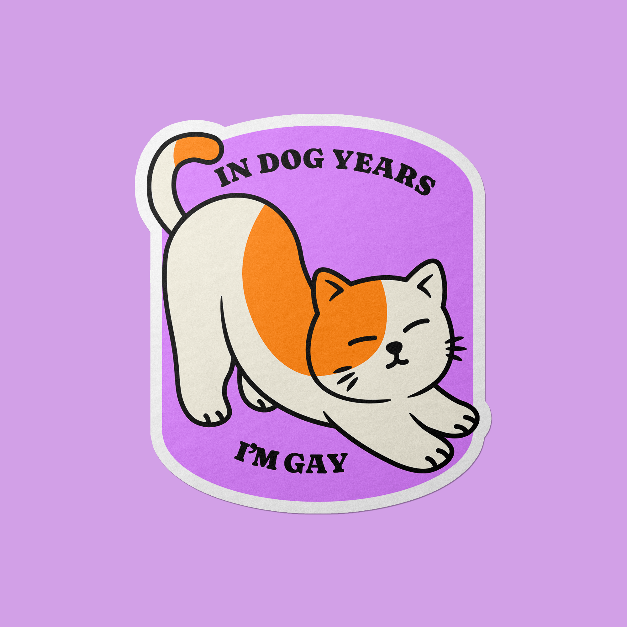 Dog Years Gay Vinyl Sticker – Gobi Prints Co.