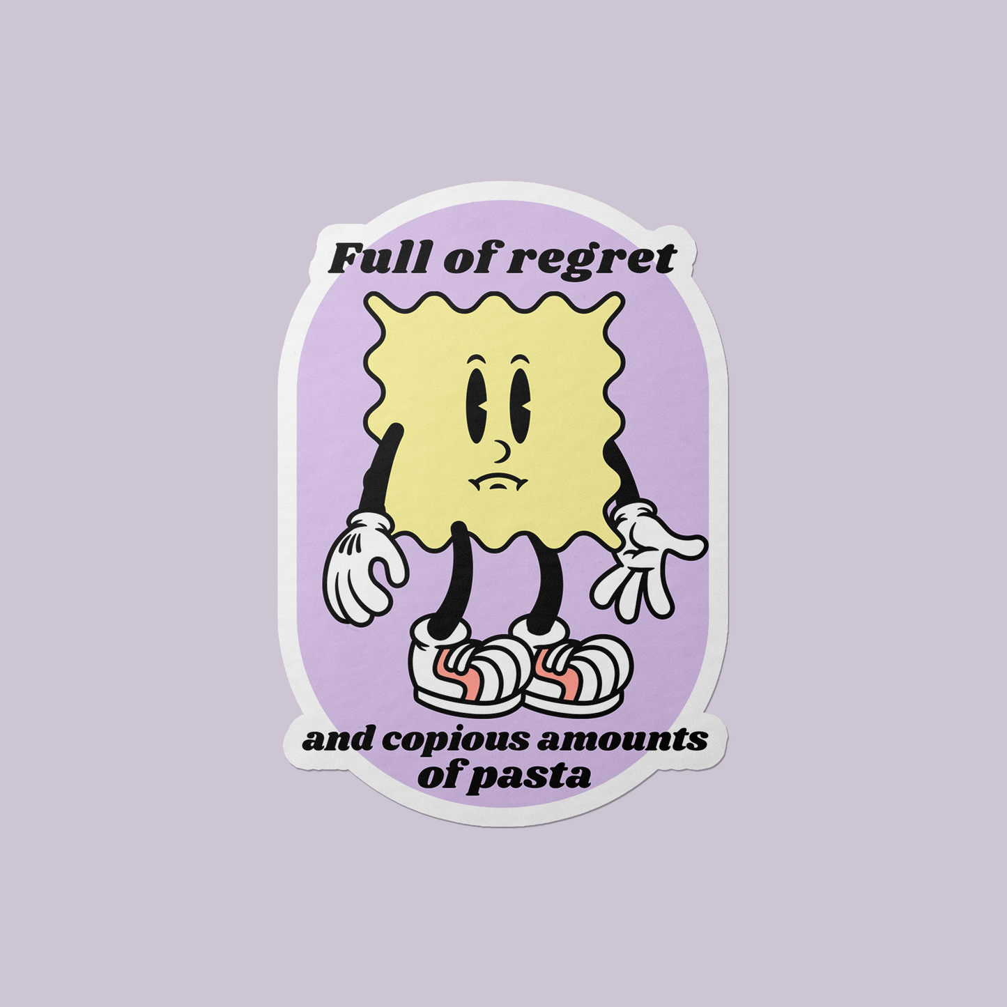 Regret And Pasta Vinyl Sticker