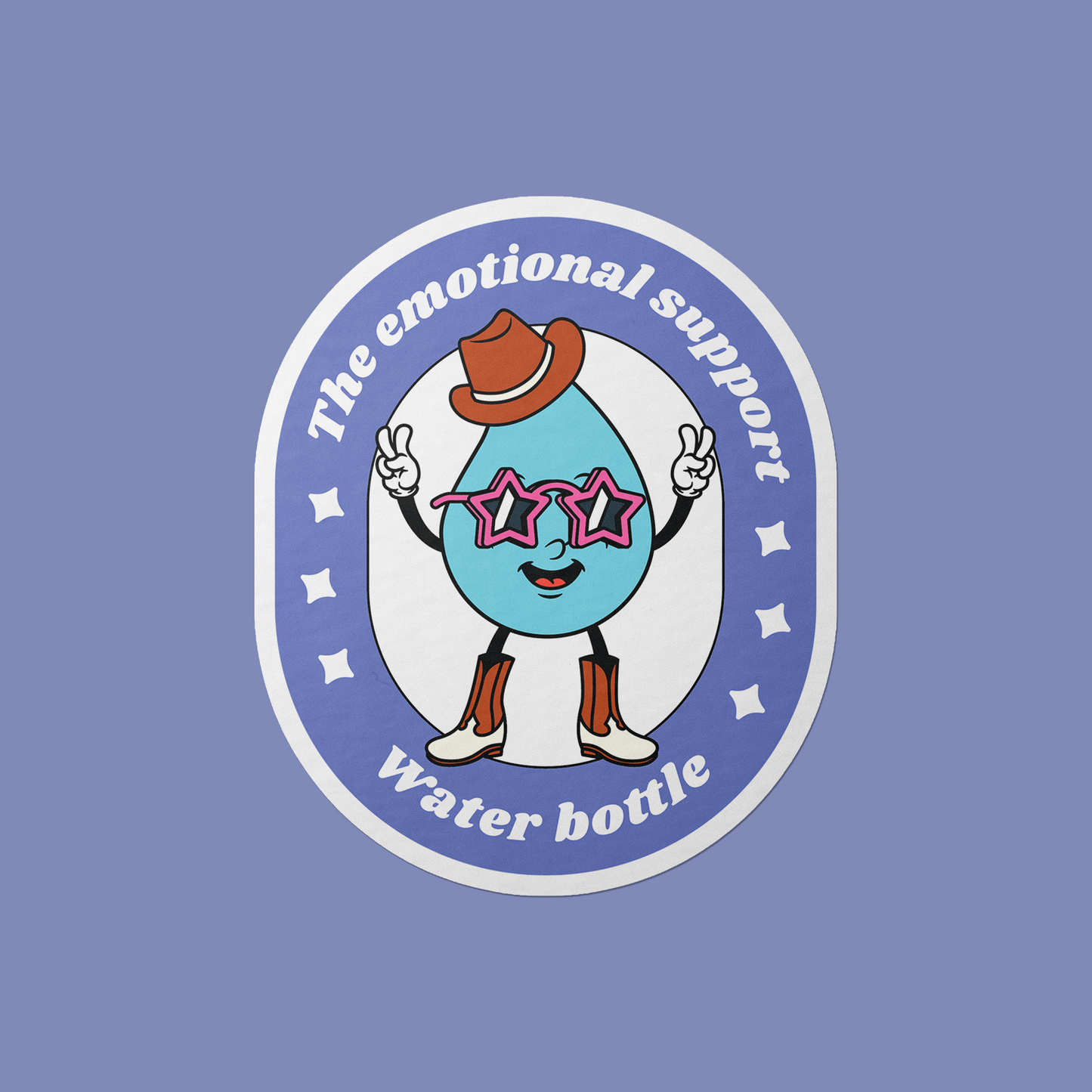 Emotional Support Water Bottle Vinyl Sticker