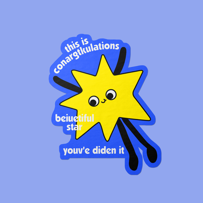 Congrats Star Vinyl Sticker