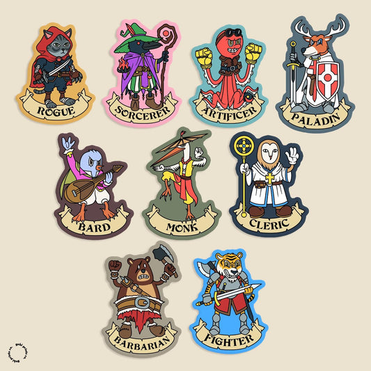 DND Classes Vinyl Stickers - Part 1