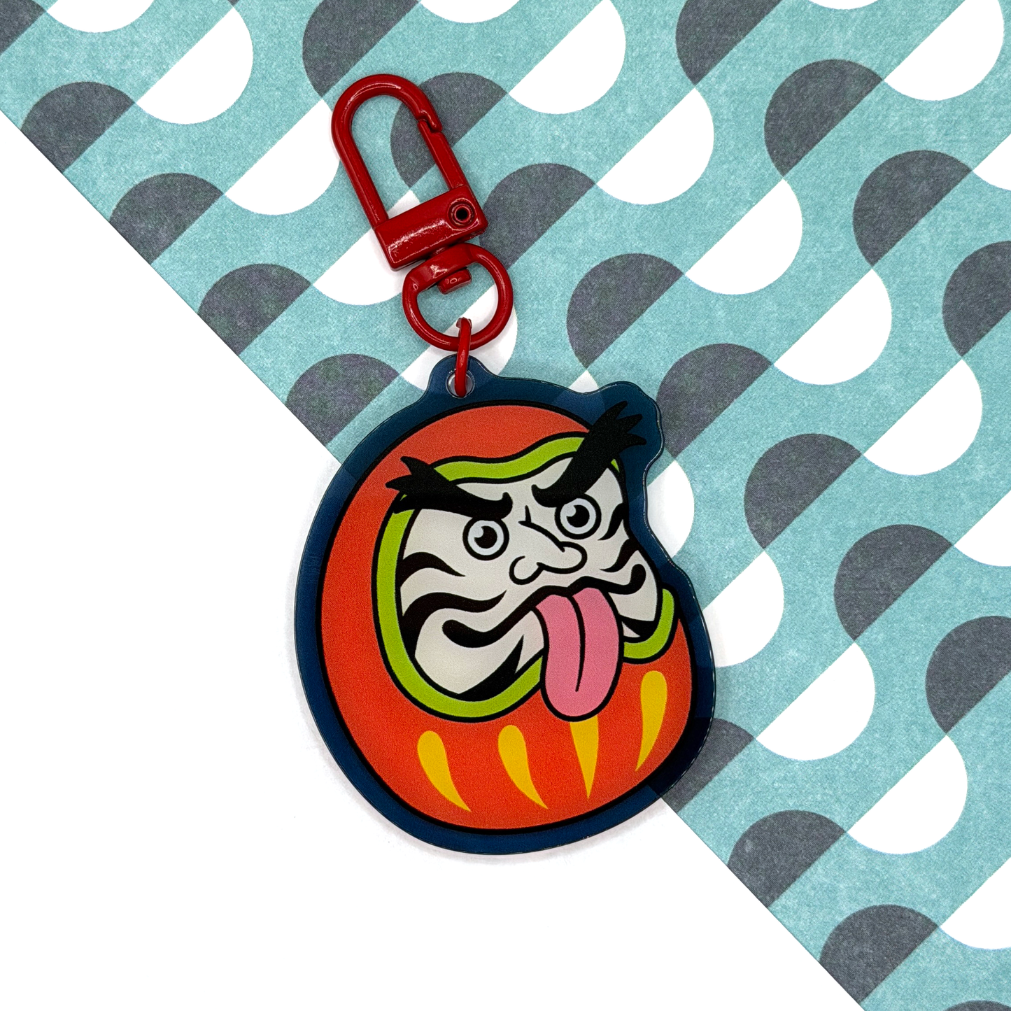 Daruma Doll Japanese Lucky Charm Keychain