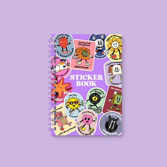 Purple Collage Mini Reusable Sticker Book
