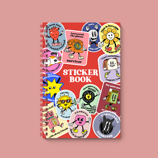Red Collage Reusable Sticker Book